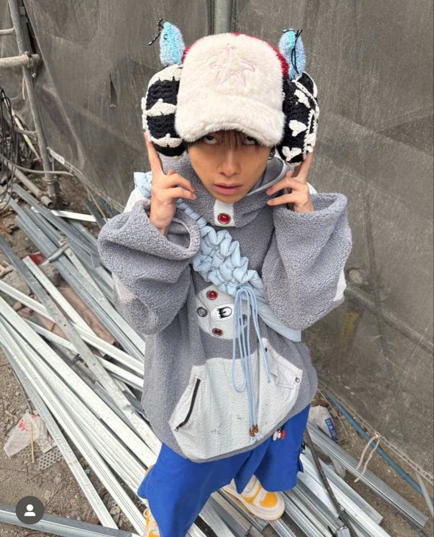 あおばくん着用 Peace888butterfly 耳あて 裏原