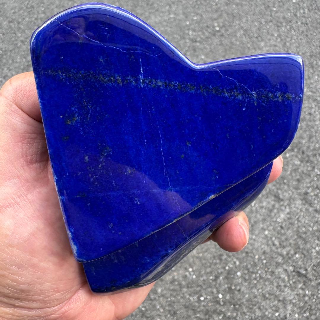 ☆ラピスラズリ☆5A☆引寄せ☆約489 g☆アフガニスタン産☆天然無着色☆磨き石