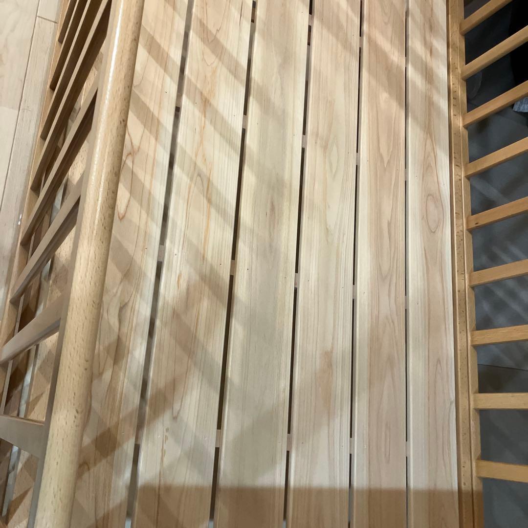 ハイタイプベビーベッド ツーオープン式｜板高さ調節可｜YAMASAKI製　すのこ