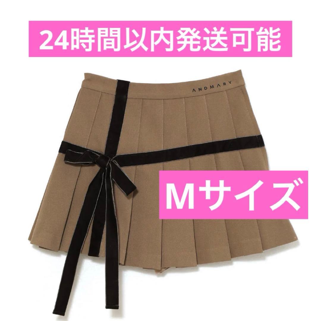 andmary Valentine ribbon mini skirt ベージュ
