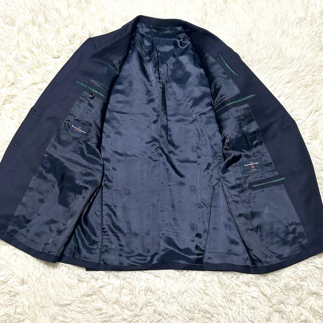 良品　エルメネジルドゼニア生地　スーツセットアップ　100AB7 ネイビー系