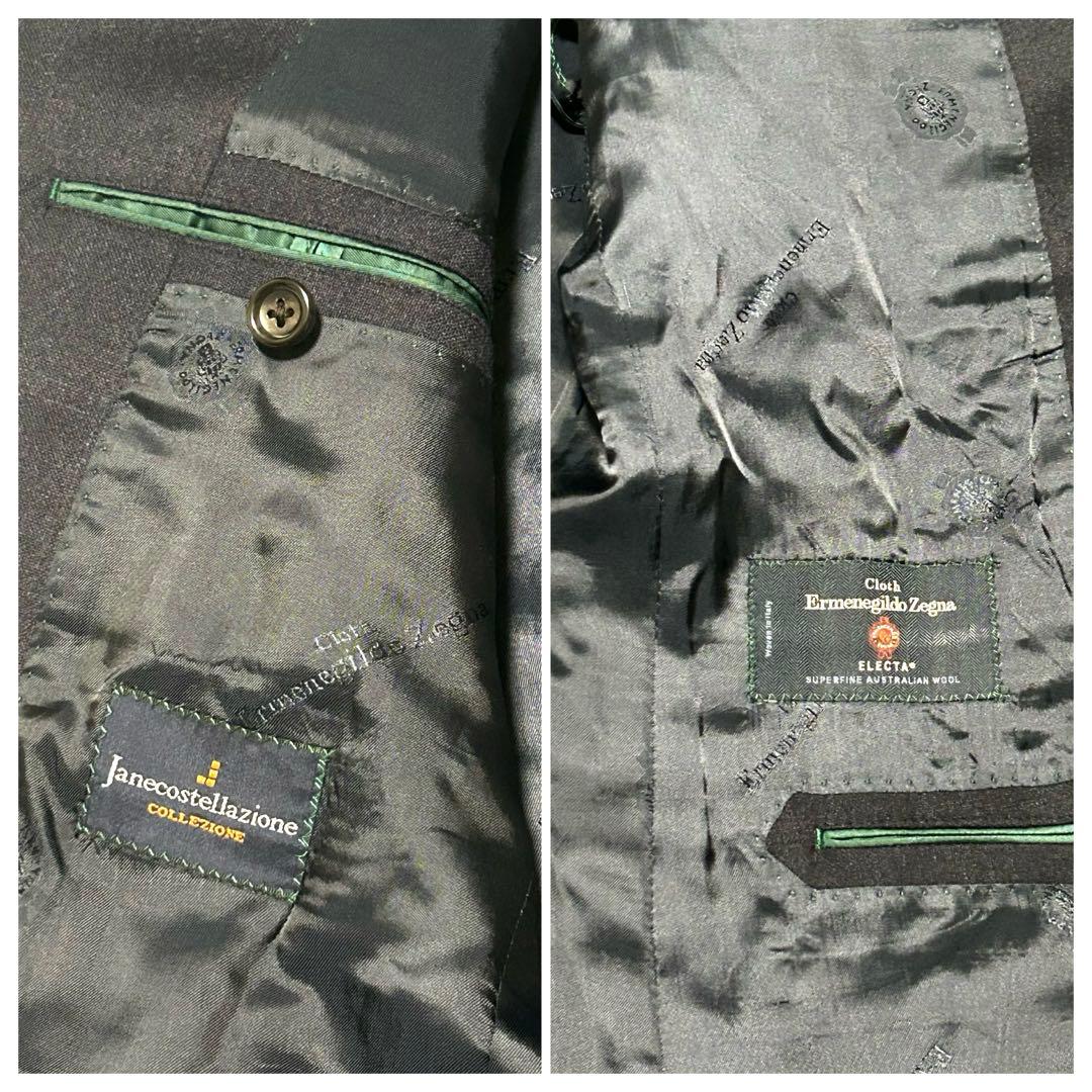 良品　エルメネジルドゼニア生地　スーツセットアップ　100AB7 ネイビー系