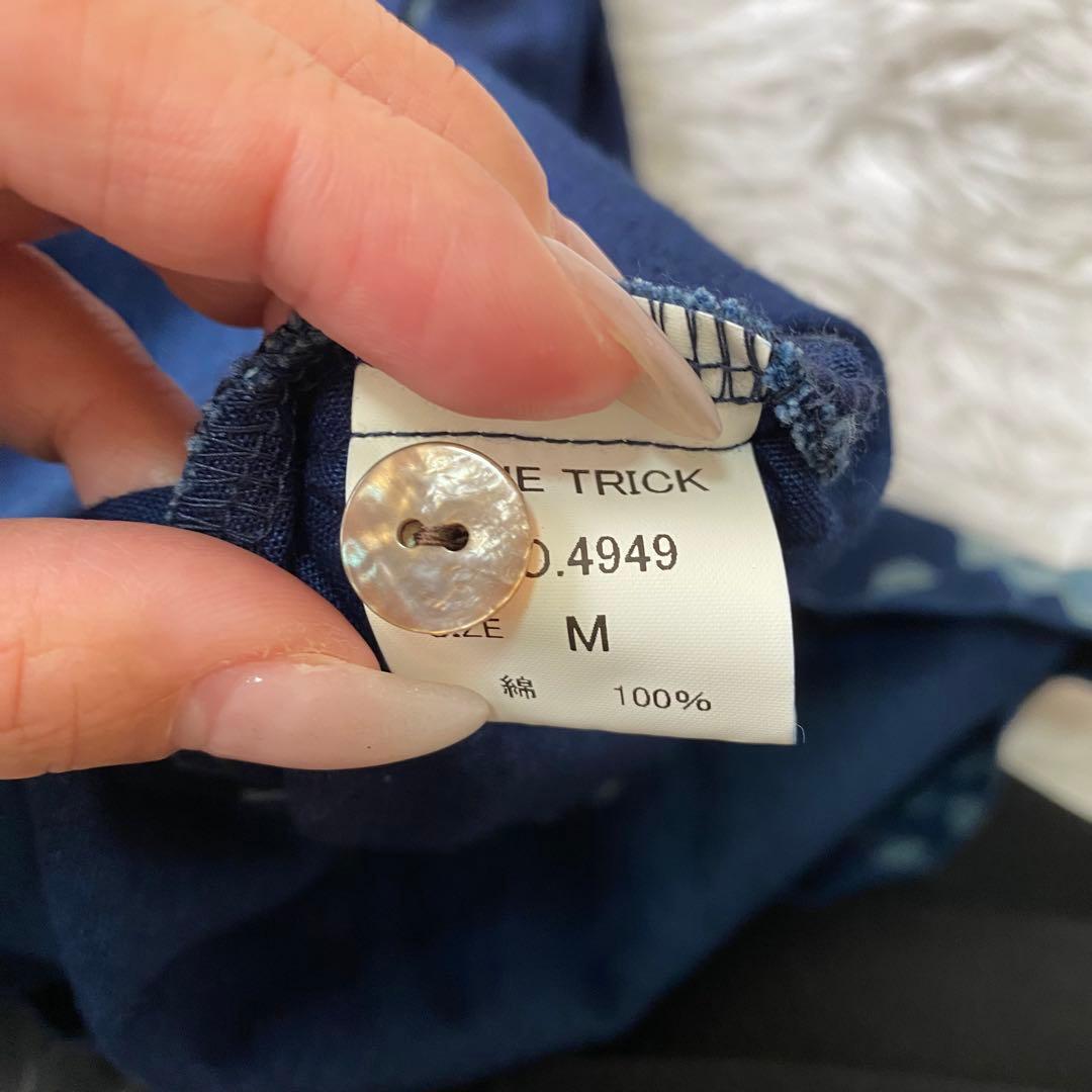 Blue Trick 岡山 藍染め デニムシャツ ロングワンピース Aライン