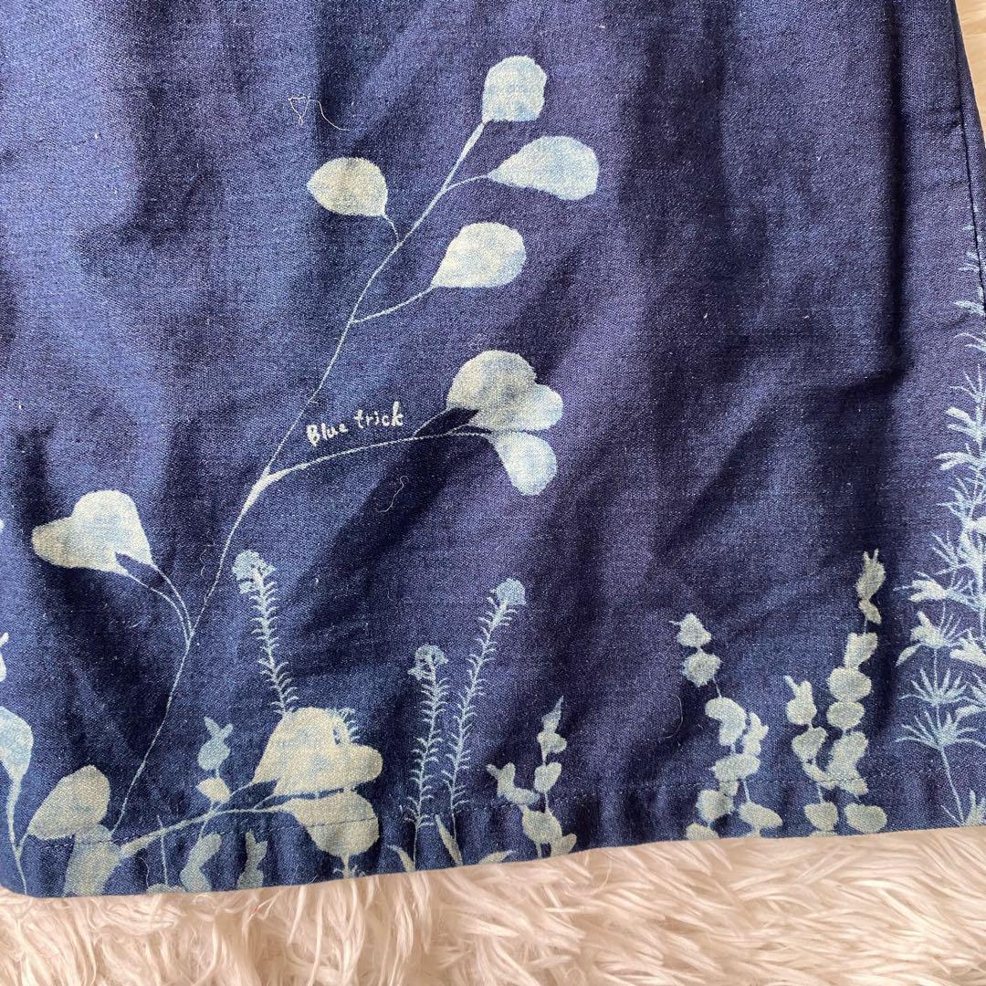 Blue Trick 岡山 藍染め デニムシャツ ロングワンピース Aライン