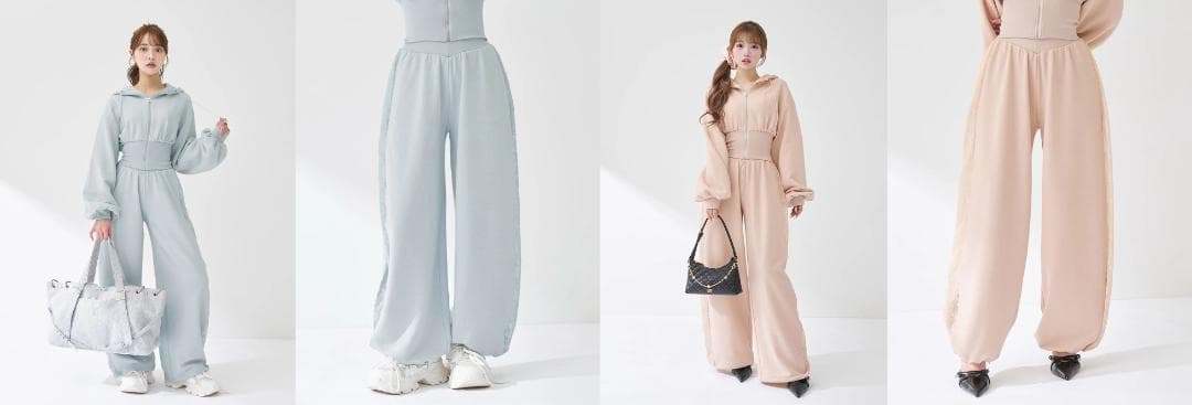 ダーリッチ darich カラーラメスウェットバレルパンツ グレー FREE