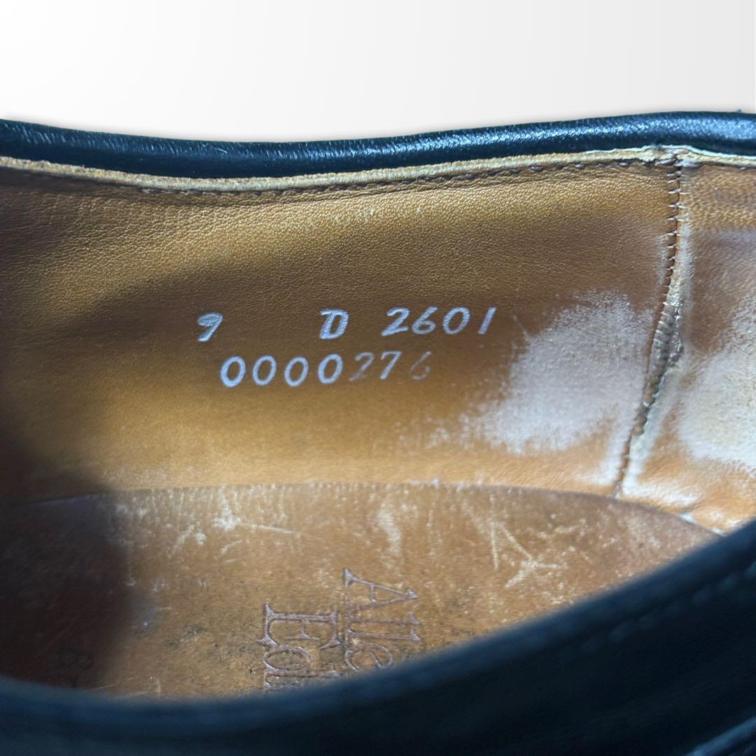 アレンエドモンズ 外羽根 Uチップ 黒 レザー 9D スプリットトゥ　古着