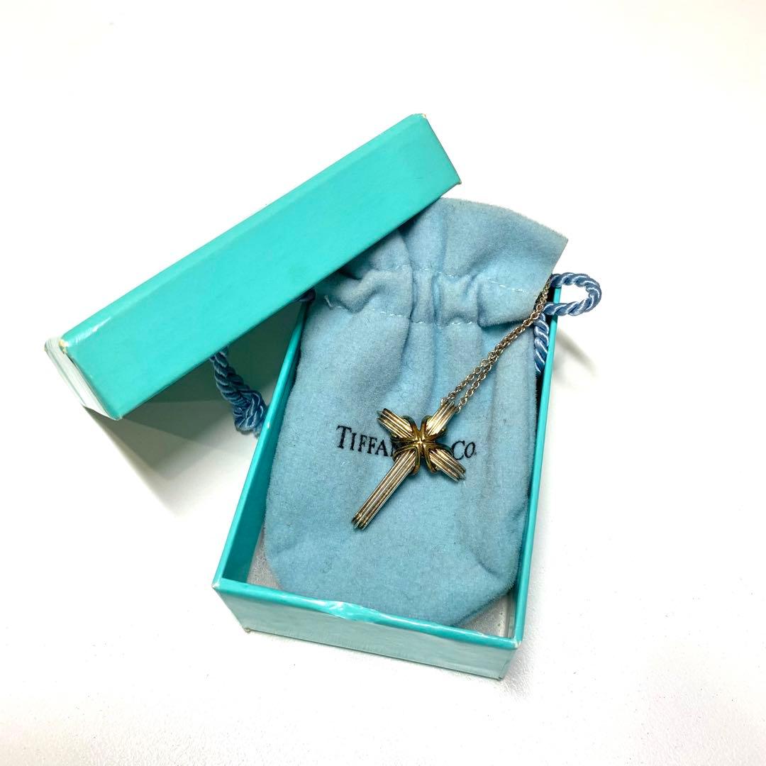 【クッキー】シグネチャークロスネックレス　925 / 750 箱付き