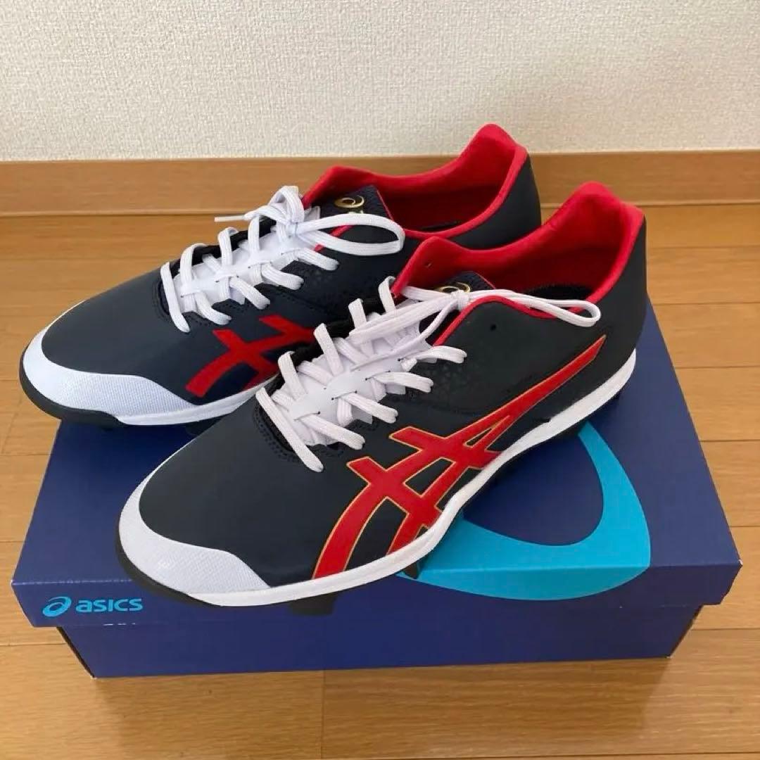 新品ASICS 野球　スパイク　ジャパンスピード　29センチ　ブラック/レッド