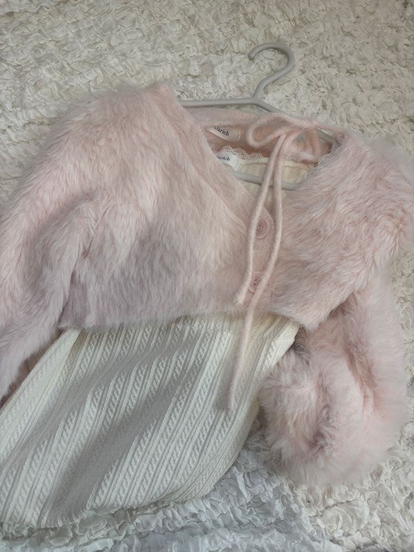 ケーブルニットソーセットミニワンピース