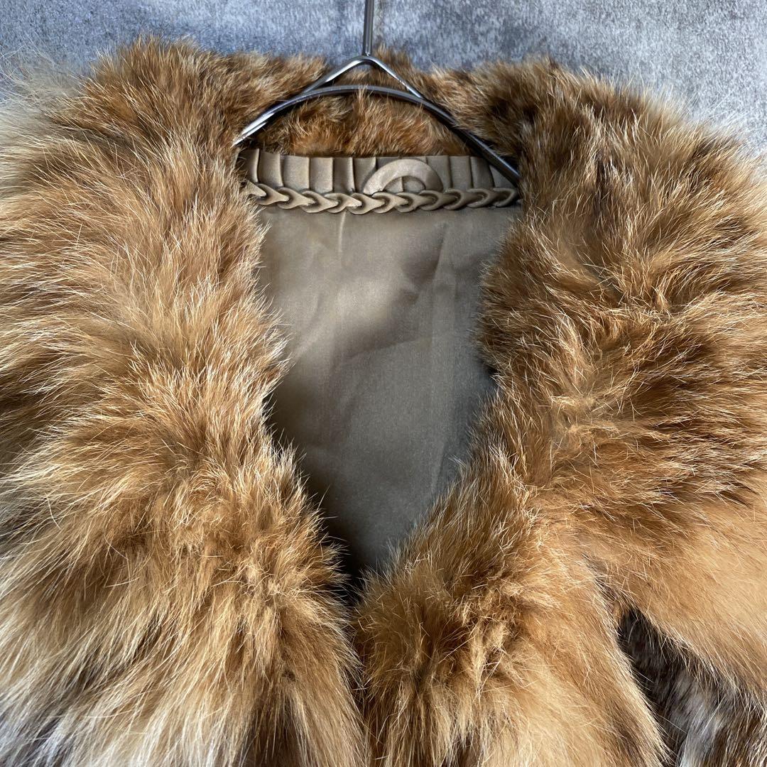 高級リアルファーコート 毛皮 ミックスファー 女優襟 ボリューム 11号