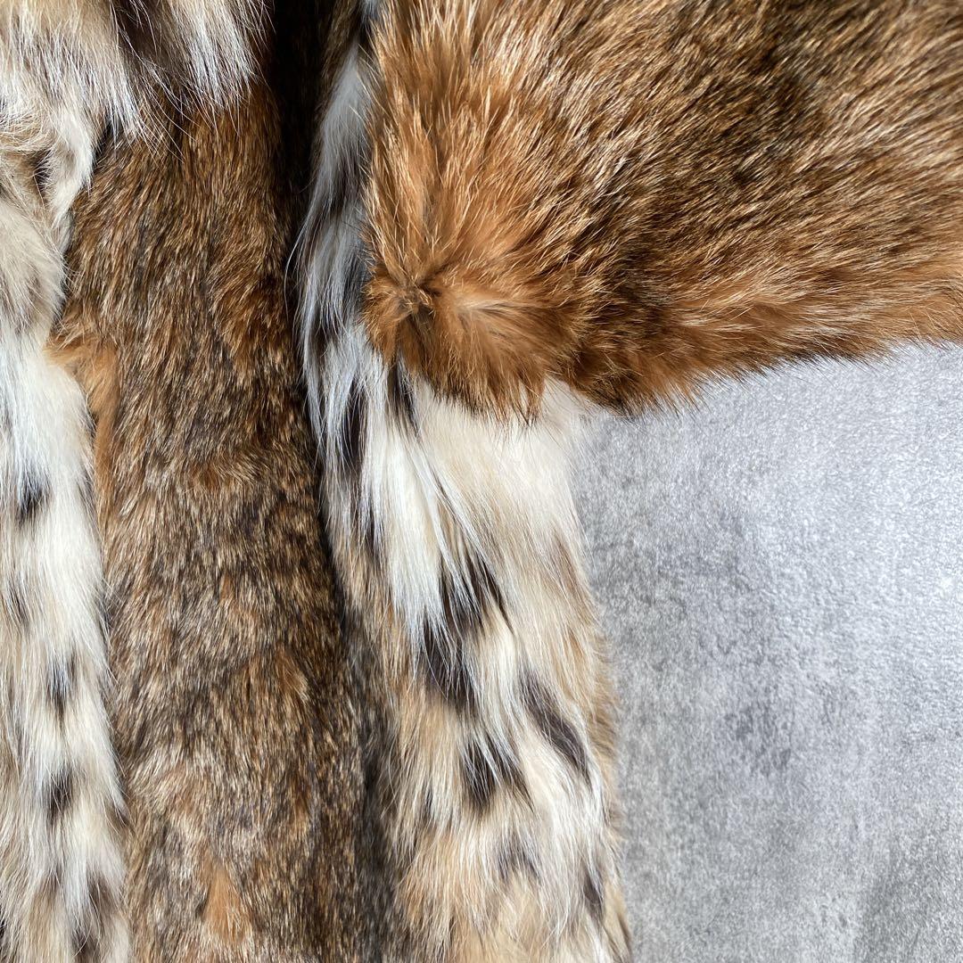 高級リアルファーコート 毛皮 ミックスファー 女優襟 ボリューム 11号