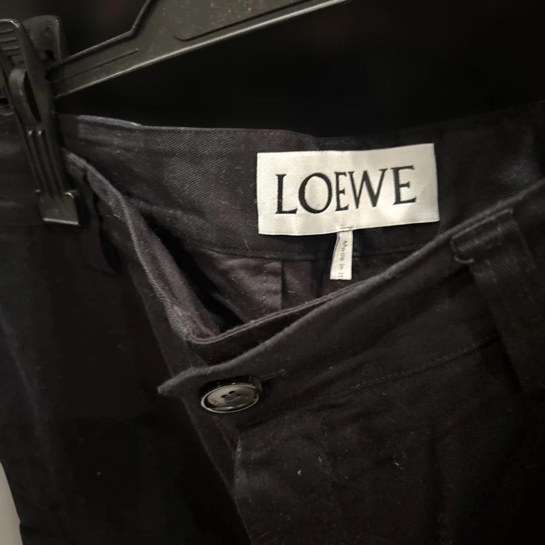 24AW ロエベ LOEWE カーゴトラウザーズ コットン パンツ 黒 48