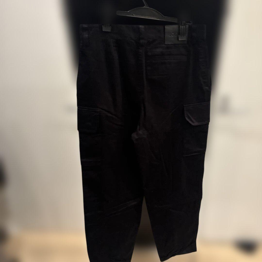 24AW ロエベ LOEWE カーゴトラウザーズ コットン パンツ 黒 48