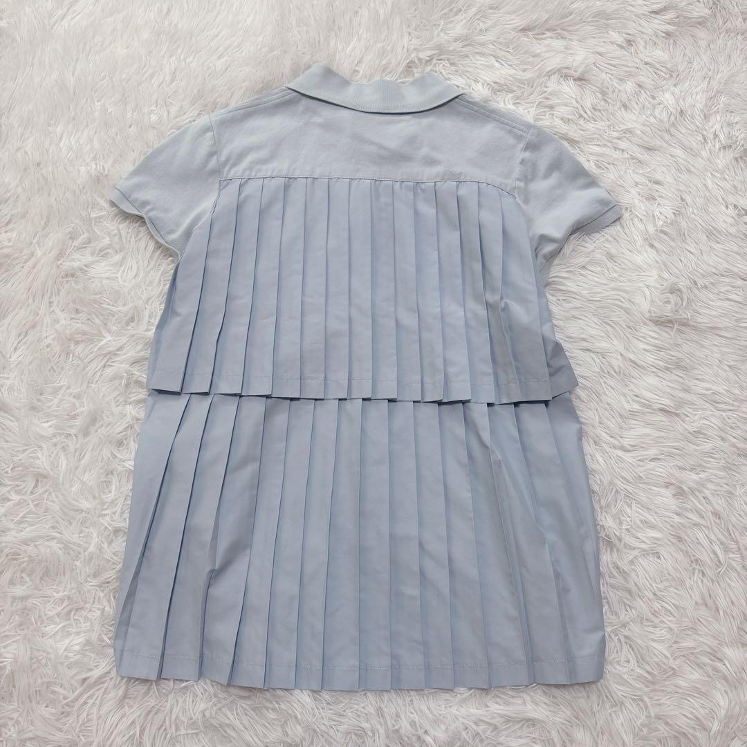 希少✨FREDPERRY フレッドペリー　プリーツ 切り替え ポロシャツ 水色