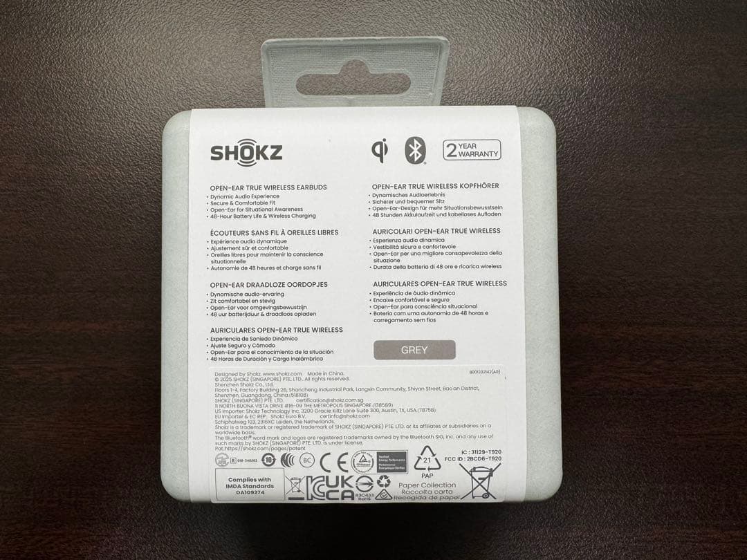 【新品未開封】SHOKZ OPENFIT 2+ グレー 公式サイト品