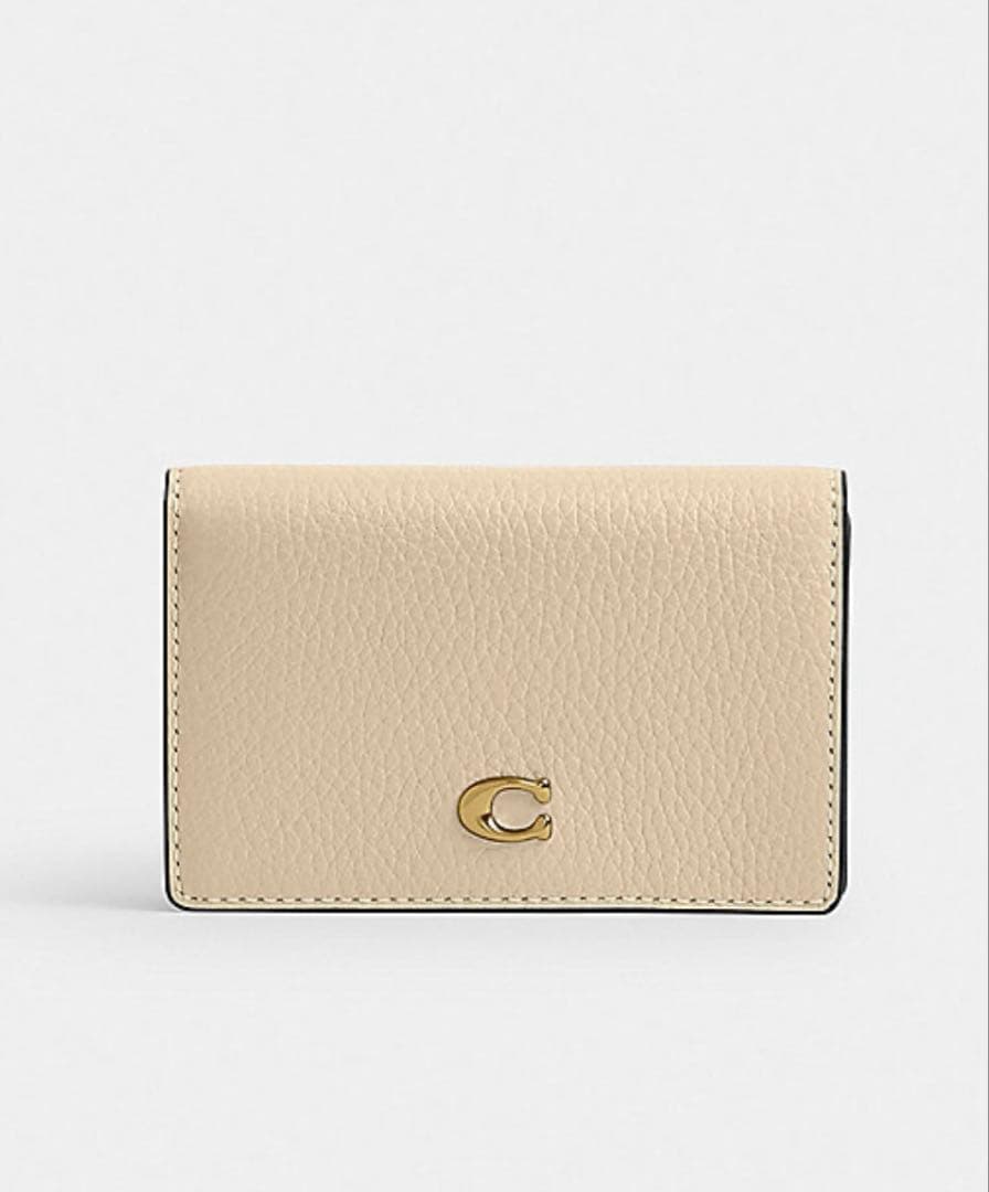 COACH ベージュ レザー 名刺入れ 箱入り
