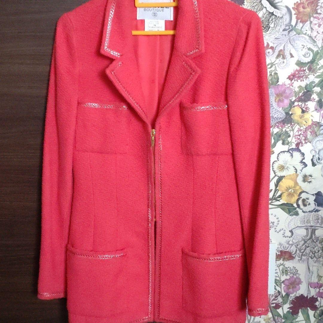 CHANEL　ヴィンテージツイードジャケット　ピンクコート　36