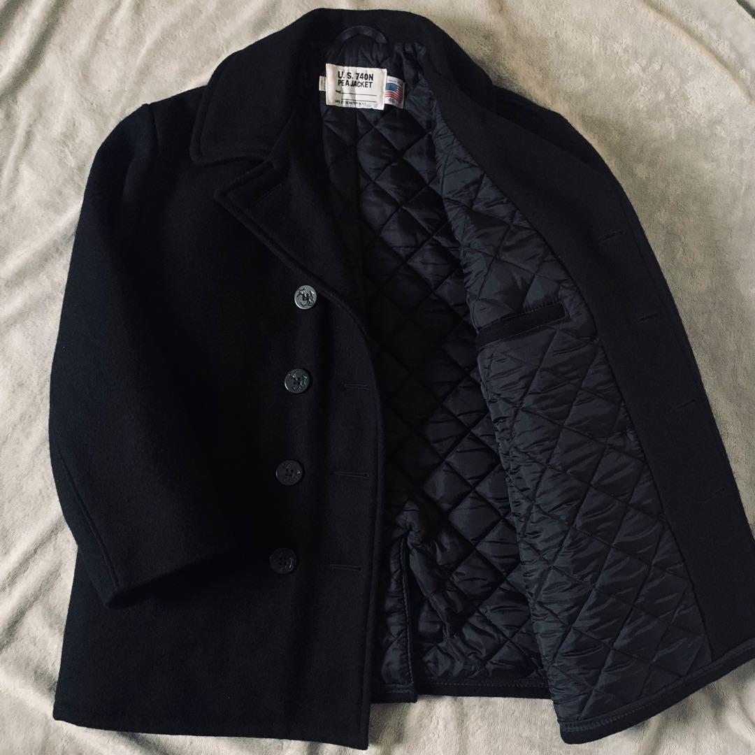ショット ピーコート 740N USA製　　超希少46サイズ ウール 黒 美品