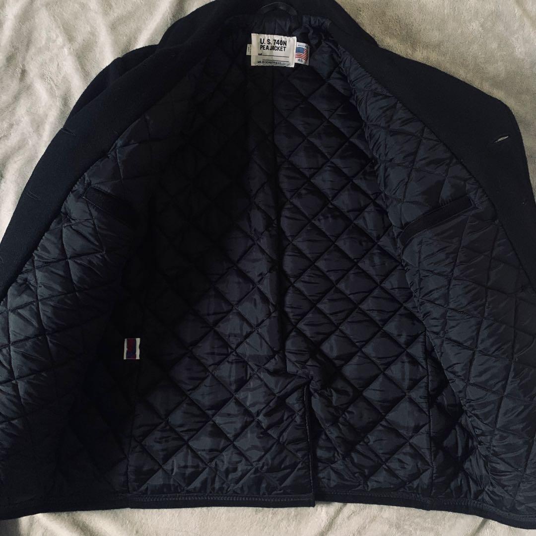 ショット ピーコート 740N USA製　　超希少46サイズ ウール 黒 美品