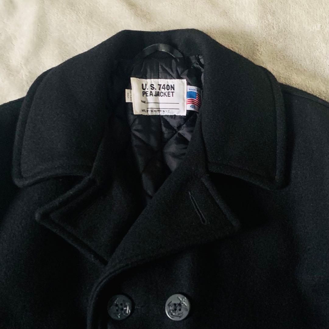ショット ピーコート 740N USA製　　超希少46サイズ ウール 黒 美品