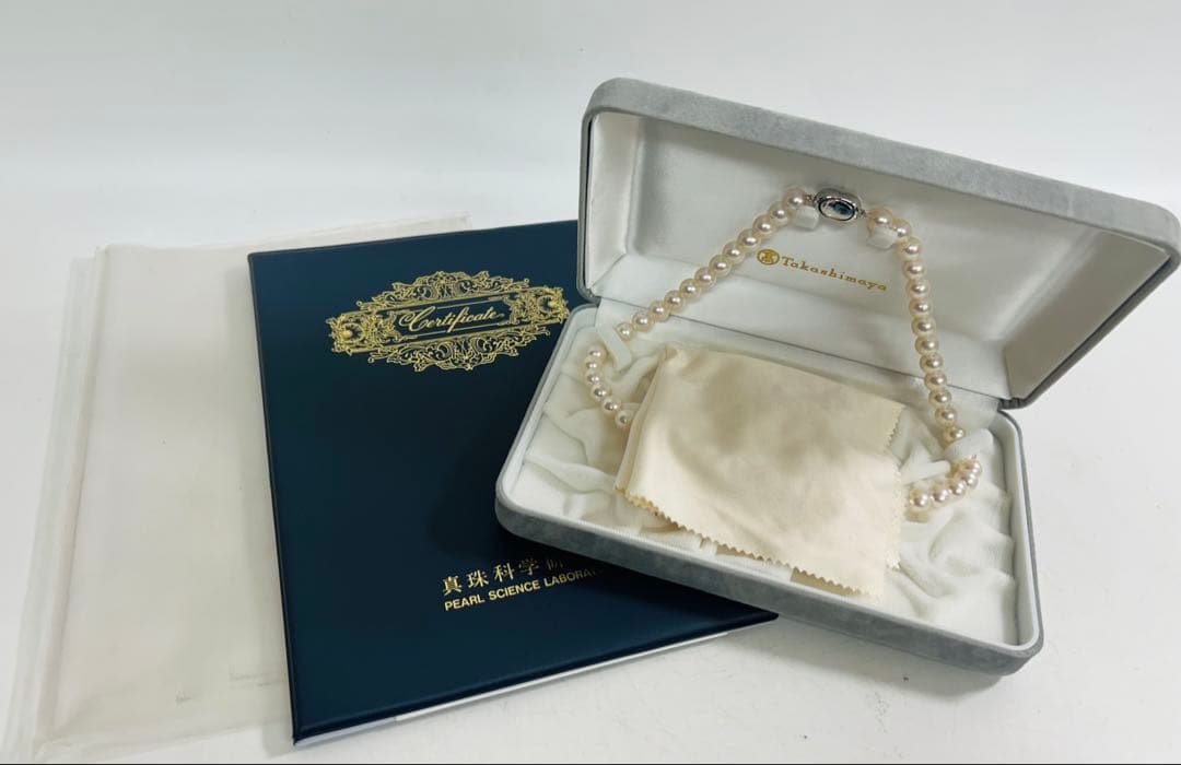 オーロラ 花珠 アコヤ真珠 8.5mm ネックレス ピアス パール K14WG