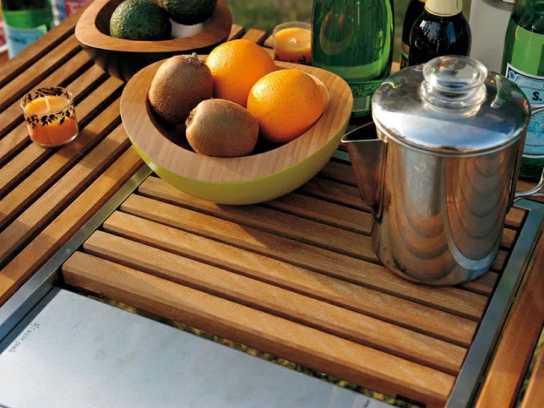 スノーピーク 廃盤 ガーデンユニットテーブルスクエア ウッドトップセット