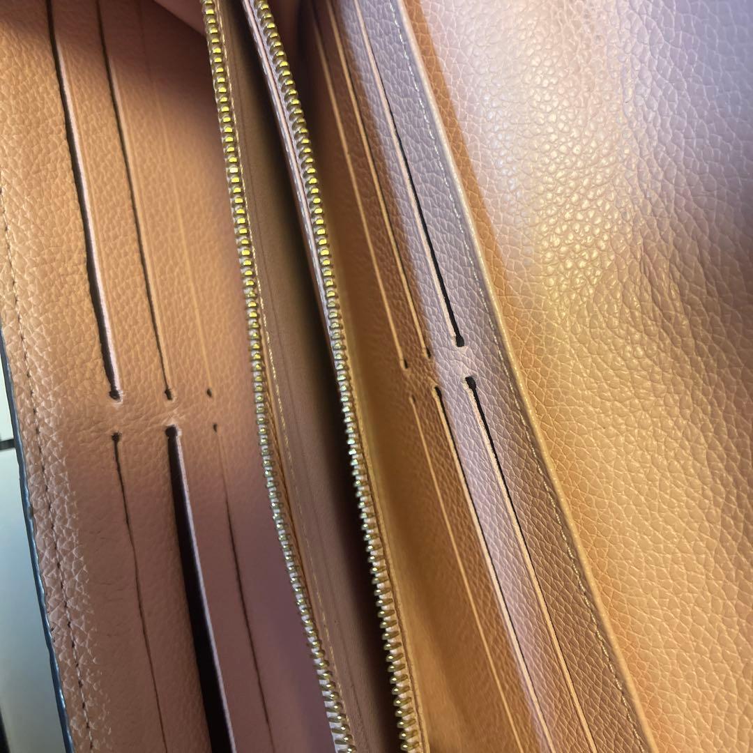 ダミエ・キャンバス 長財布 ピンクレザー