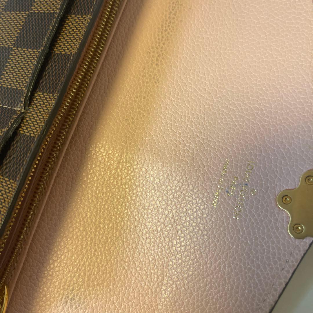 ダミエ・キャンバス 長財布 ピンクレザー