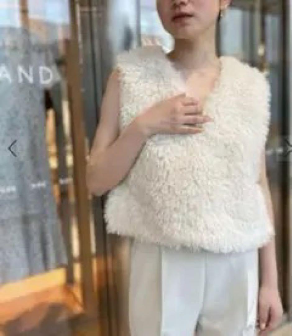 トゥモローランド　ボールジィ プードルファーVネックベスト ジレ36