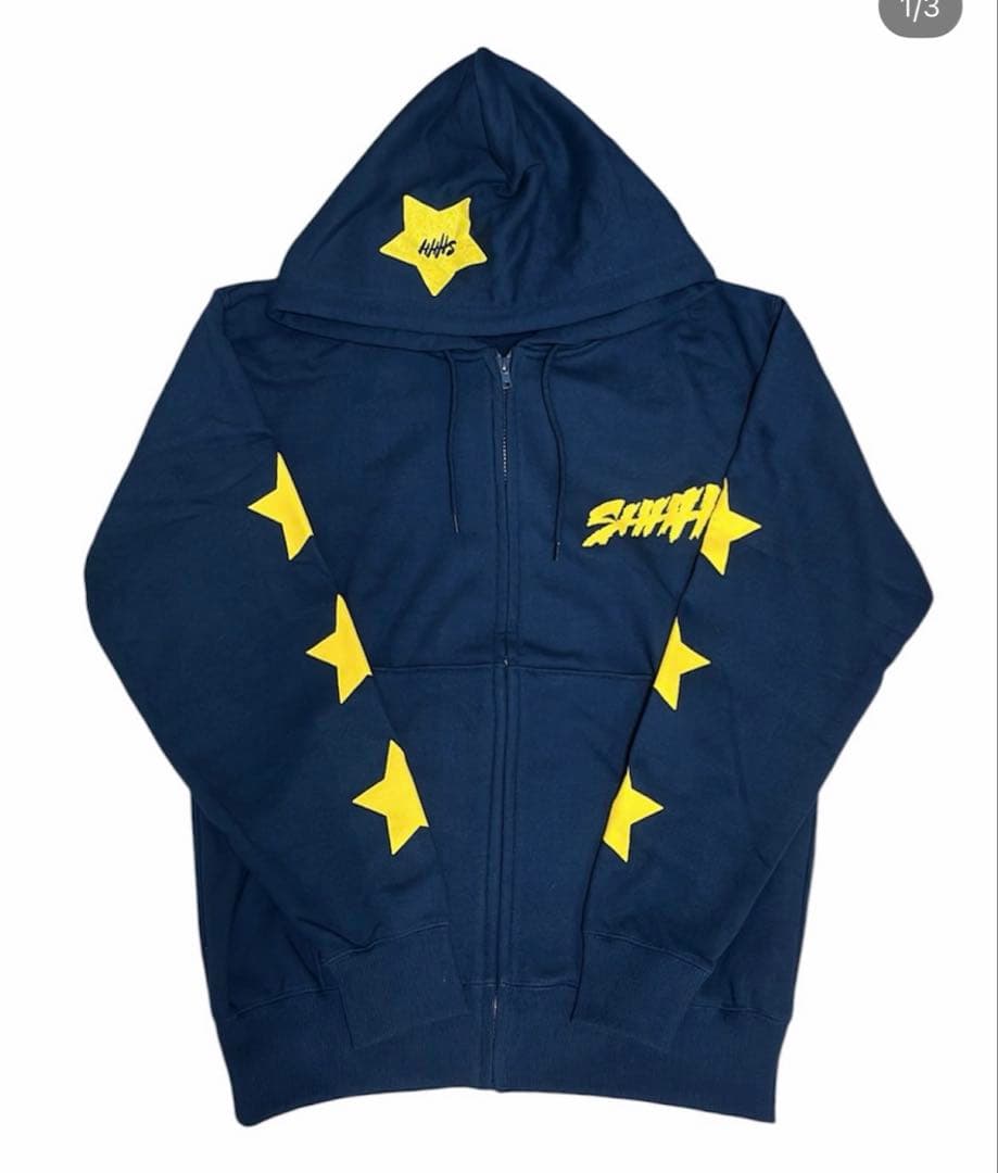 トップス Shhh Design Zip Hoodie (Navy)