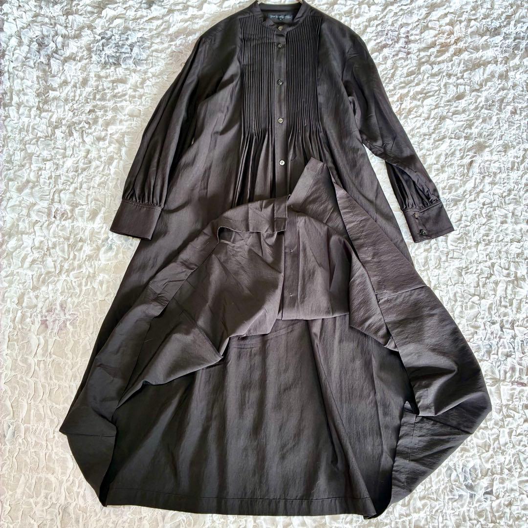 【美品】２３区 ヴィンテージ ライトタフタブザムワンピース 38 ダークブラウン