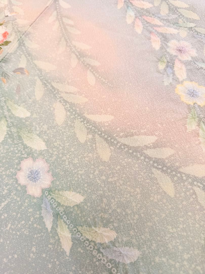 新品 高級 訪問着 正絹 絞り 辻が花 パステルカラー たたき染め ぼかし染め