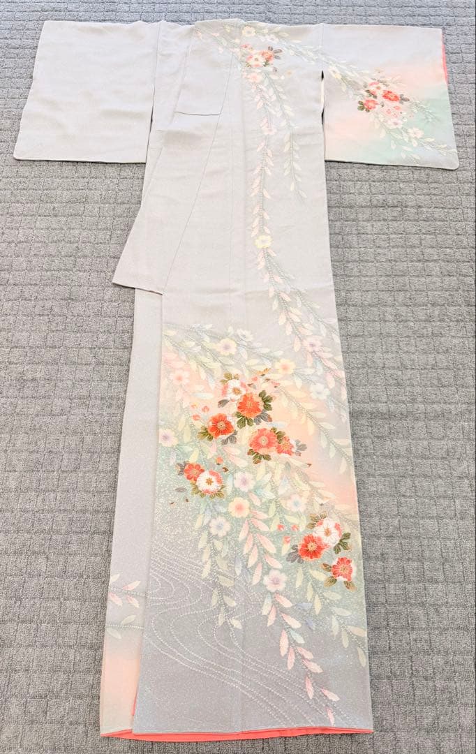 新品 高級 訪問着 正絹 絞り 辻が花 パステルカラー たたき染め ぼかし染め