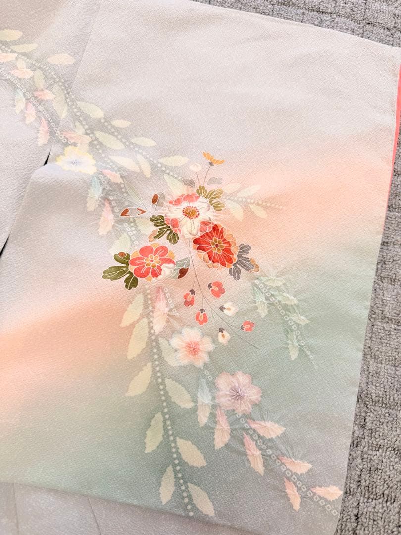 新品 高級 訪問着 正絹 絞り 辻が花 パステルカラー たたき染め ぼかし染め