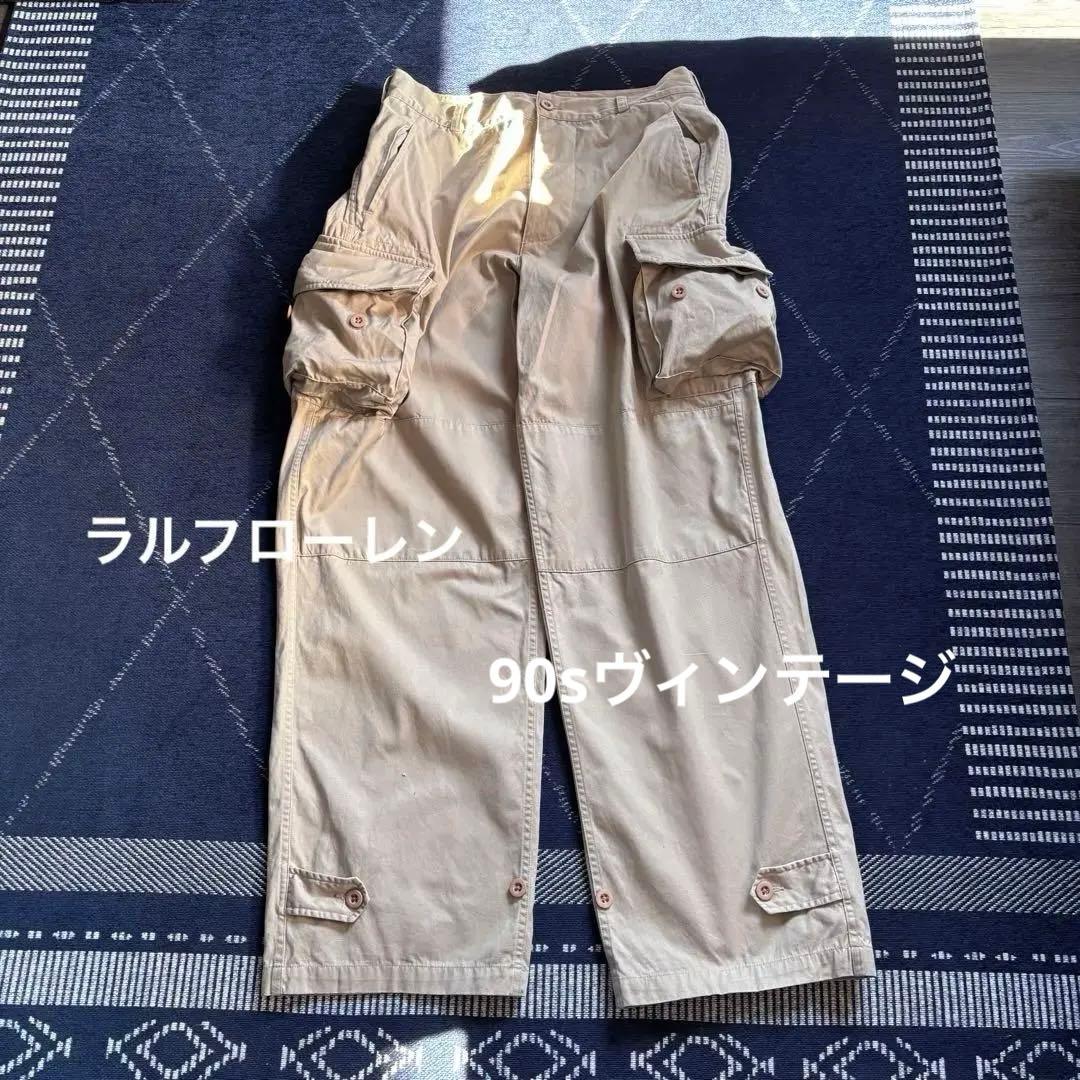 ラルフローレン　ミリタリーワイドカーゴパンツ　90sヴィンテージ