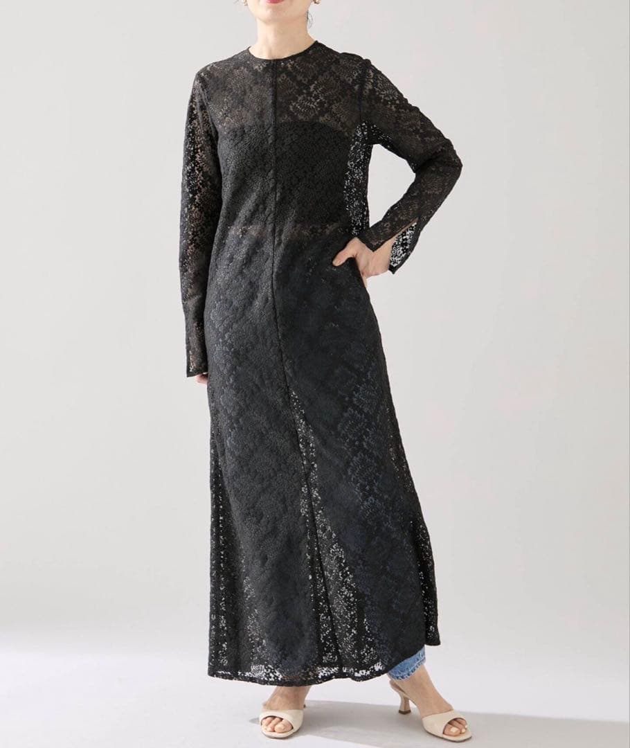 ◆VERMEIL par iena◆レースドレス ブラック フリーサイズ