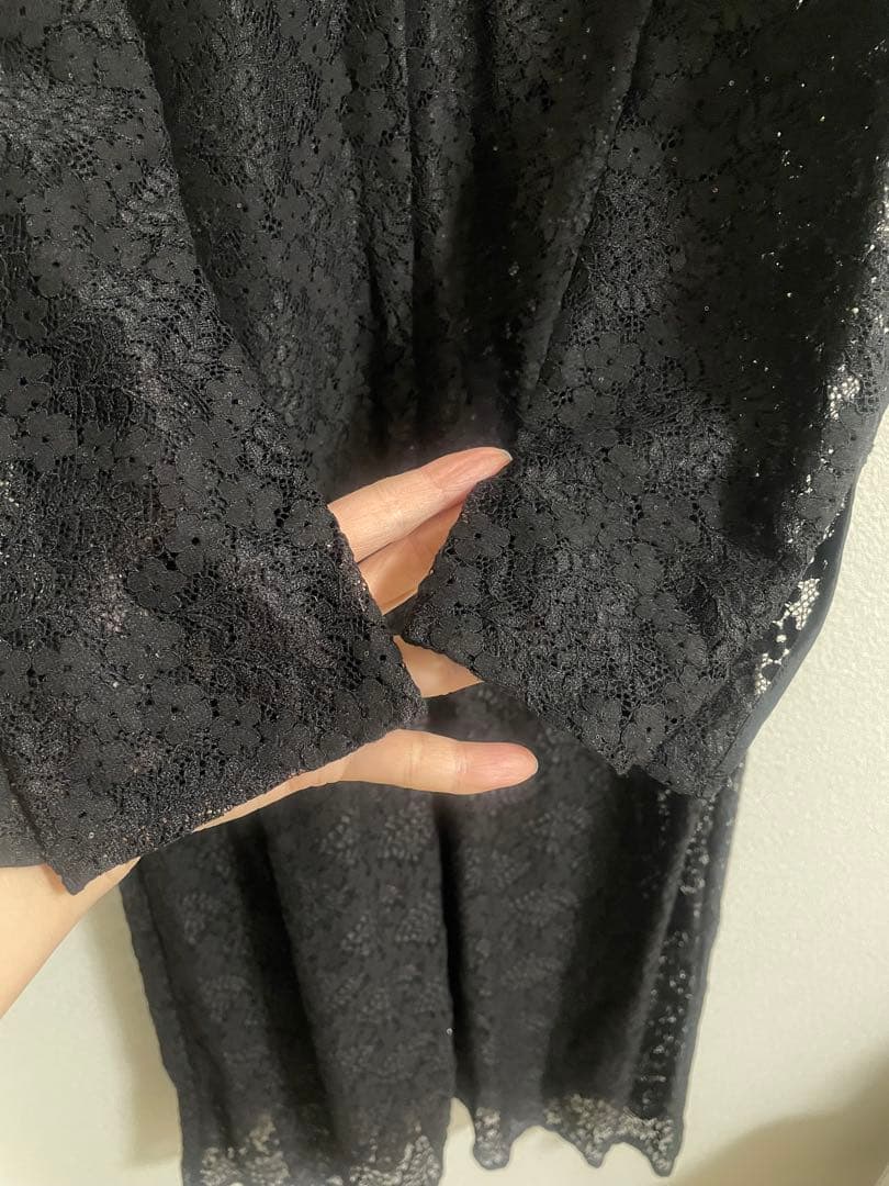 ◆VERMEIL par iena◆レースドレス ブラック フリーサイズ