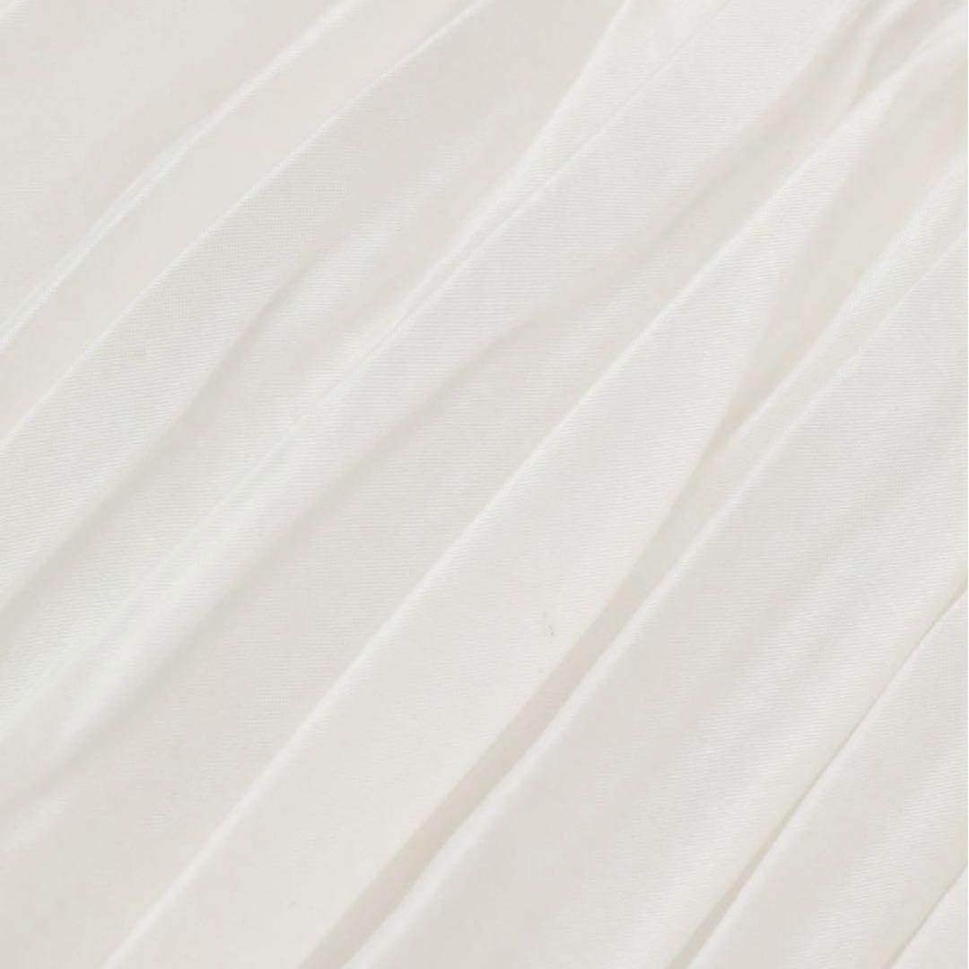 手絞りティアードプリーツチュニック　36 ホワイト シャツ ブラウス 長袖