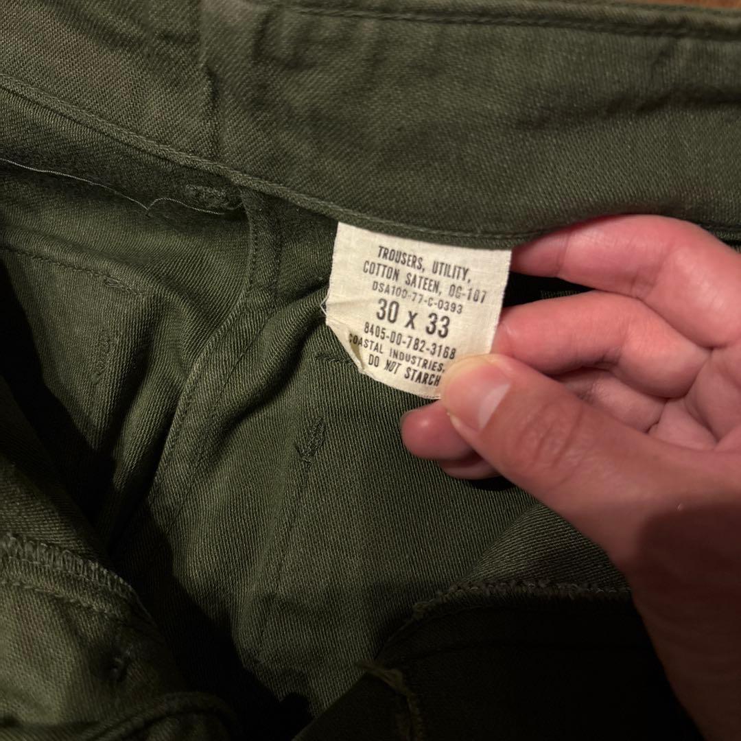 US ARMY 70s 米軍 OG-107 ベイカーパンツ1977年製 実物