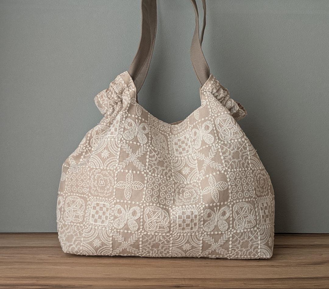 【アップル17様オーダー】ミナペルホネンハンドメイドシャーリングバッグ（特大）