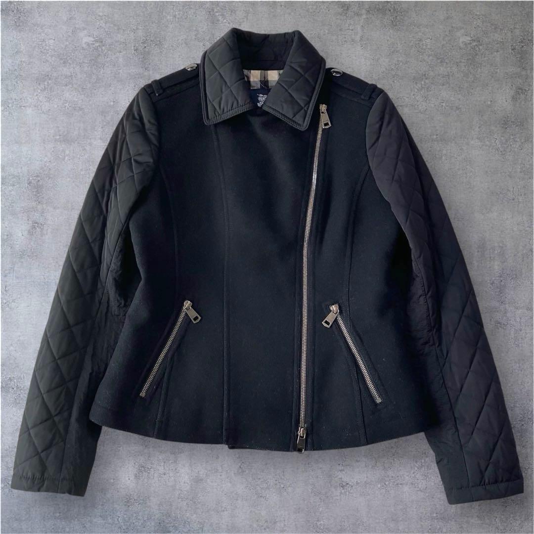 バーバリーロンドン ウール　ジャケット　ライダース 異素材 ノバチェック