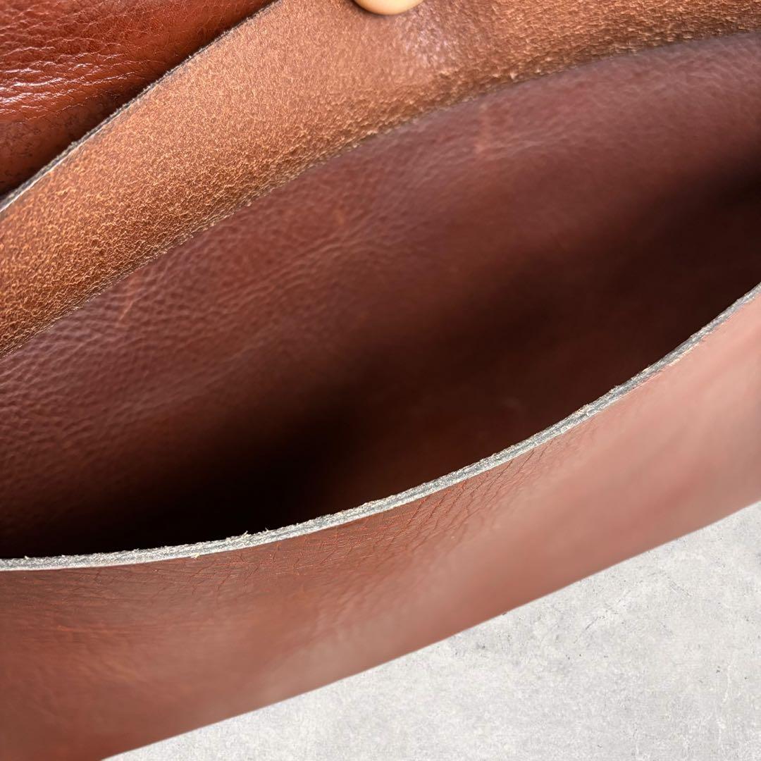 HERZ ヘルツ 半かぶせ ショルダーバッグ M ブラウン 本革 斜め掛け