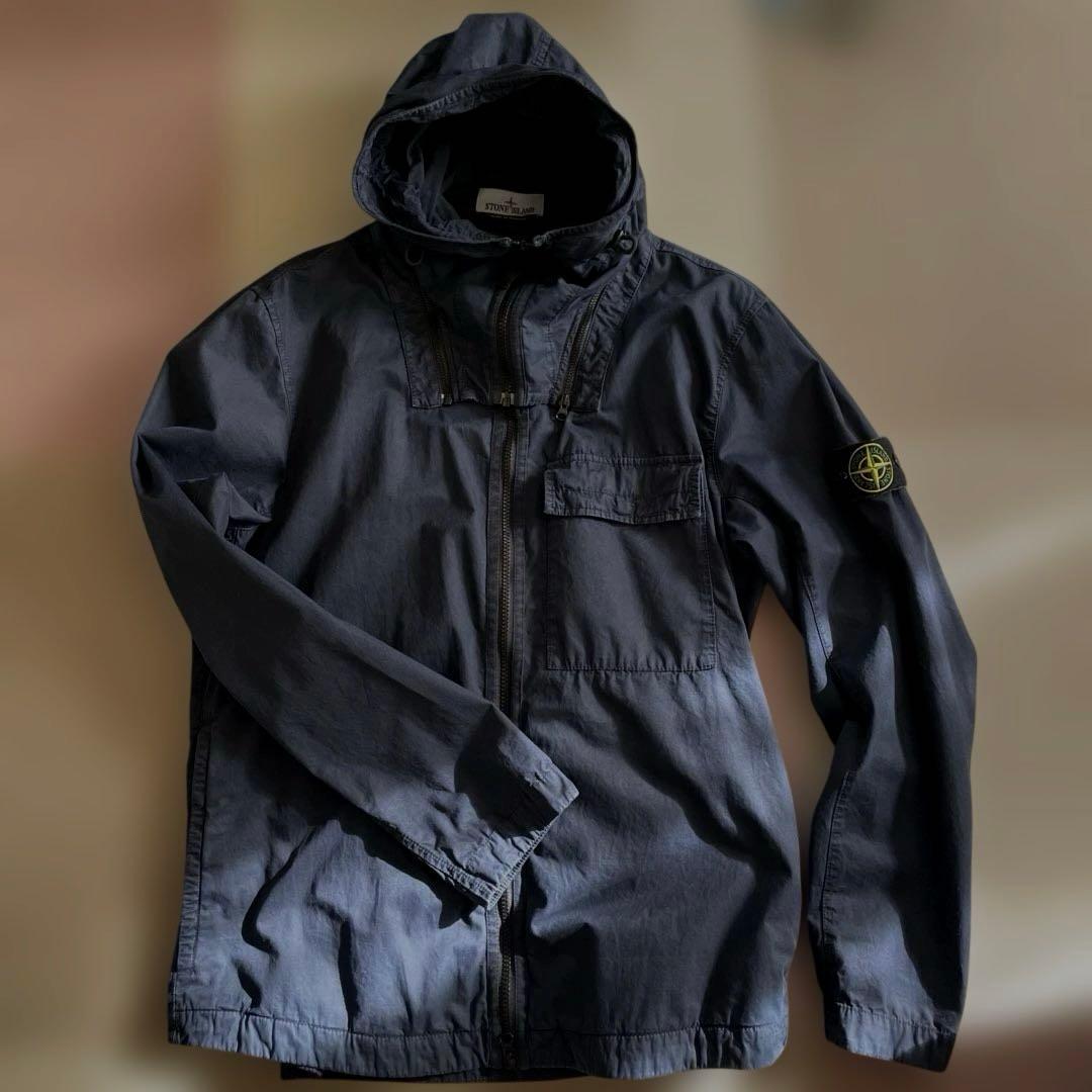 STONE  フードシャツジャケット ネイビー　XL