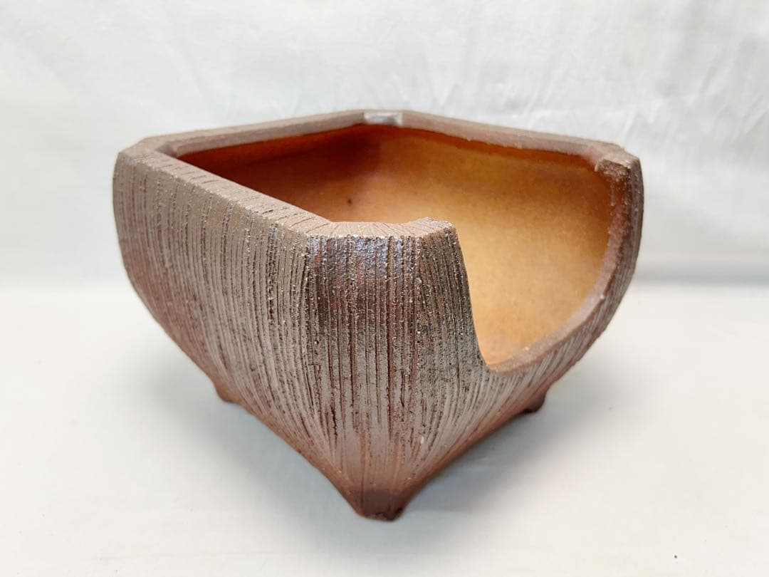 ほぼ未使用 茶道具 高橋乐斎作 四方風炉 信楽焼 火箸底取 底瓦前瓦等6点セット