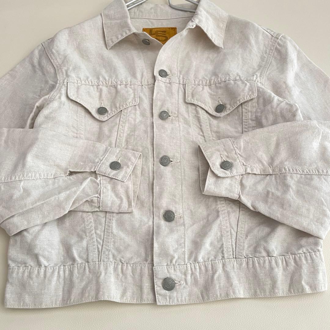 美品✨45R リネンの908空比古比女ジャン R刺繍　3rdタイプ　リネン100