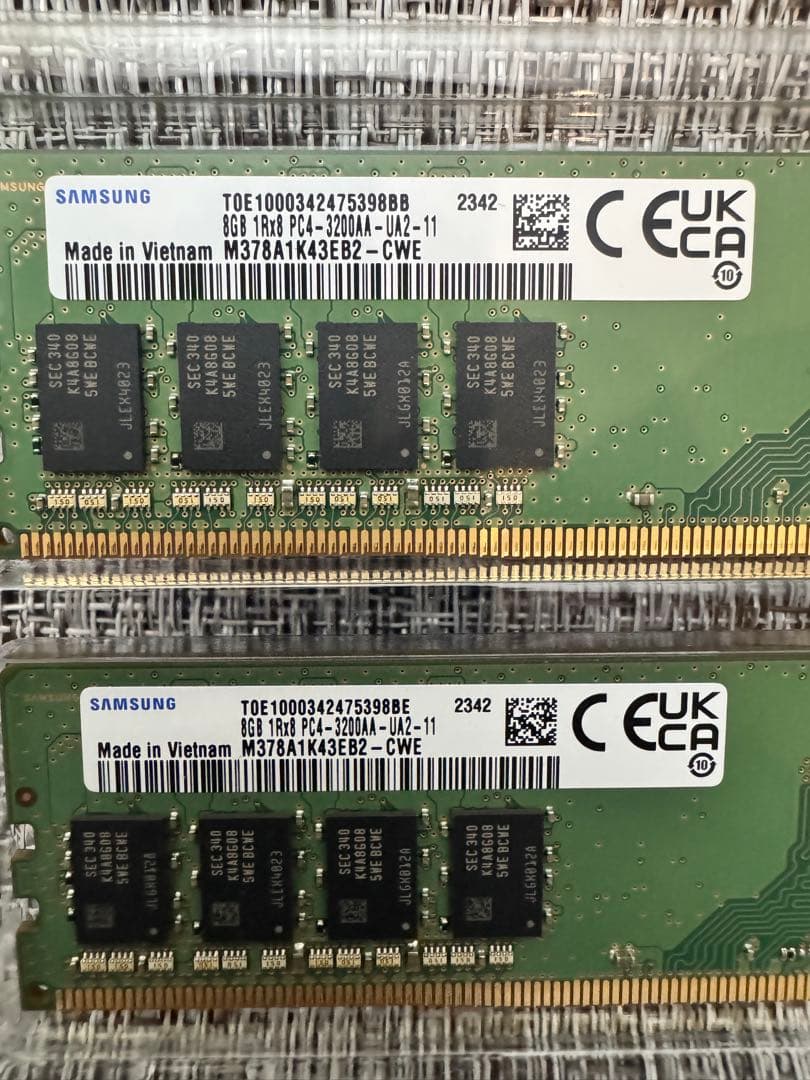DDR4-3200 8GB×2枚 計16GB デスクトップ用