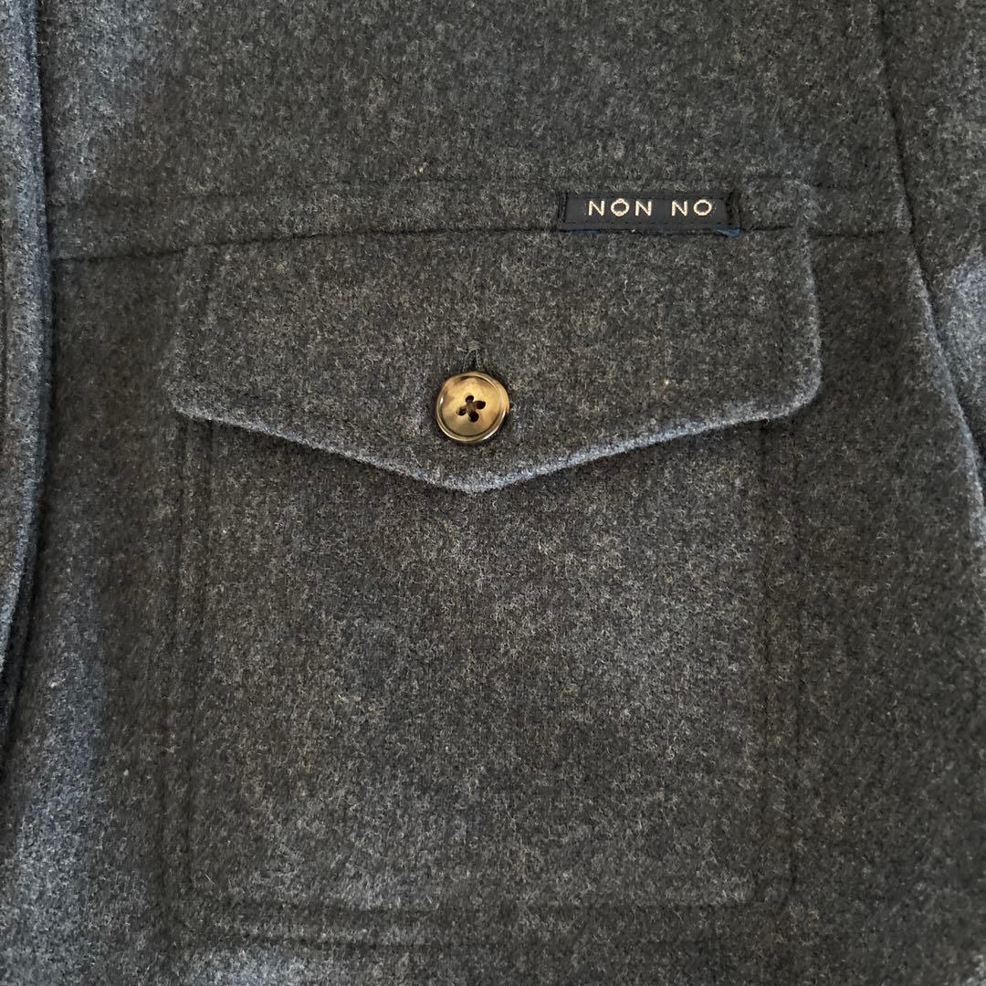 美品 ノンノ NONNO ロングシャツワンピース ネイビー フリーサイズ