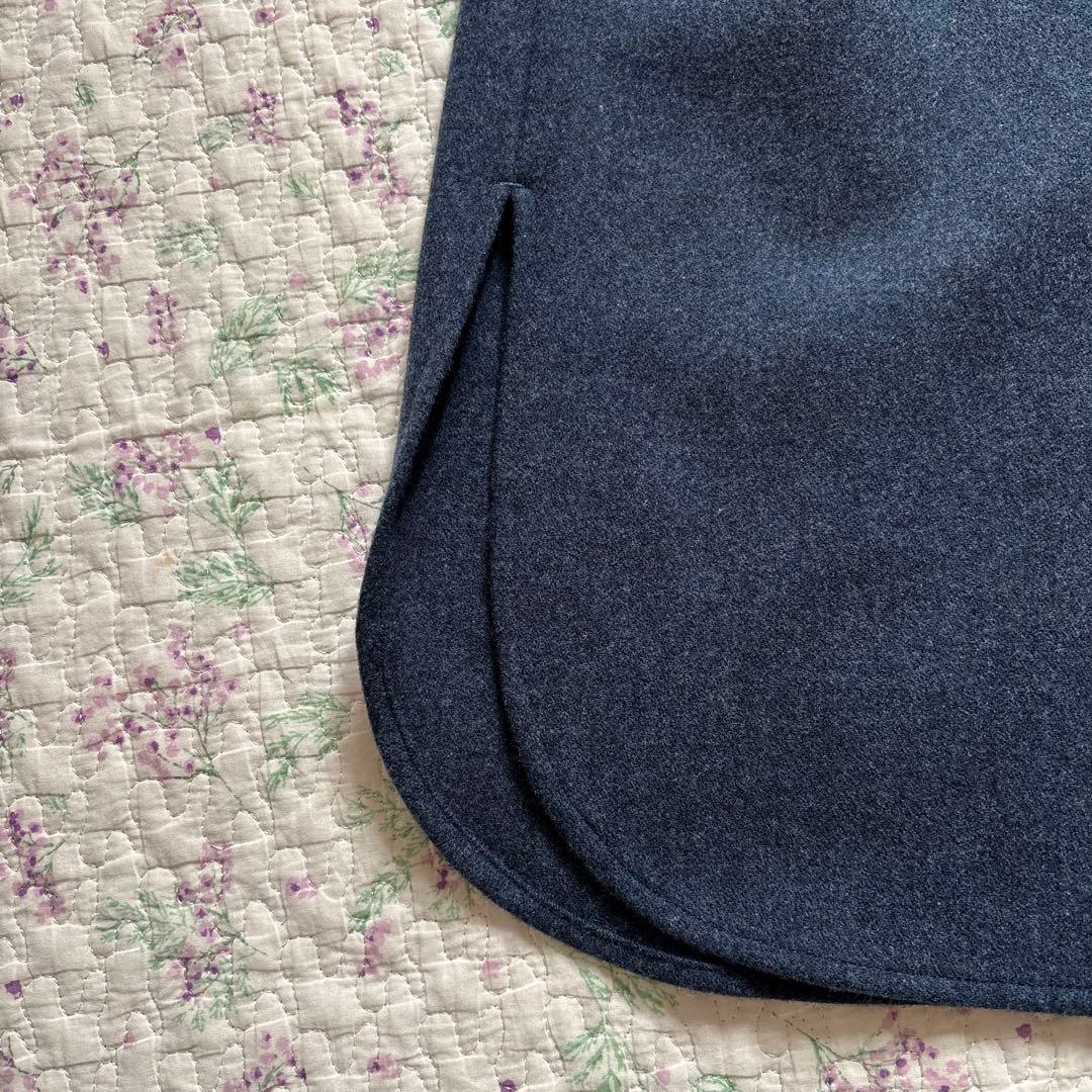 美品 ノンノ NONNO ロングシャツワンピース ネイビー フリーサイズ