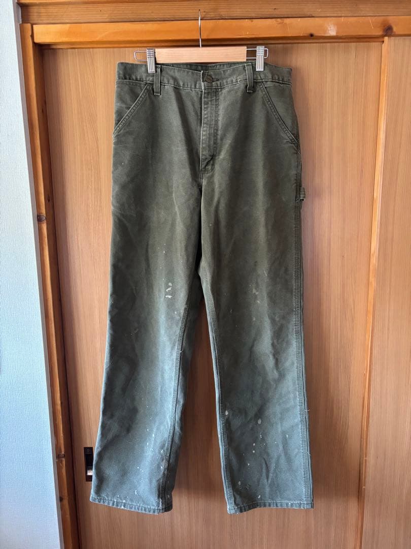 ヴィンテージ carhartt ダック地ペインターパンツ カーキ W33×L32