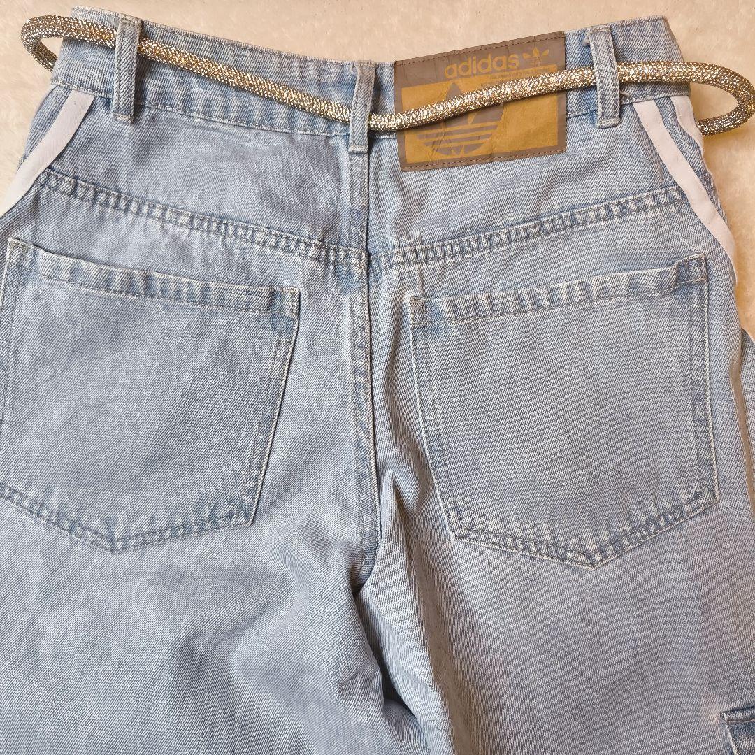 レディース Adilenium デニムカーゴパンツ　クリアブルー 26インチ